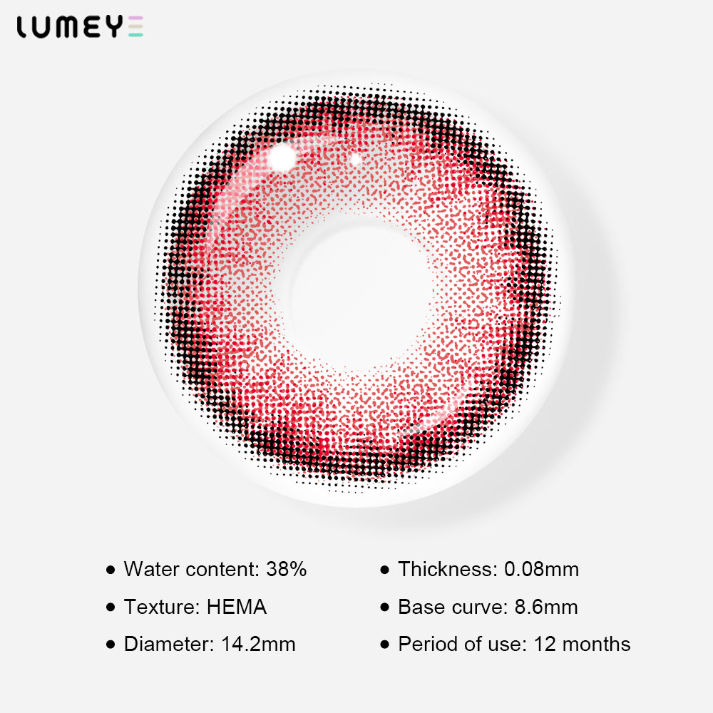 Best COLORED CONTACTS - LUMEYE Annabelle Red Colored Contact Lenses - LUMEYE