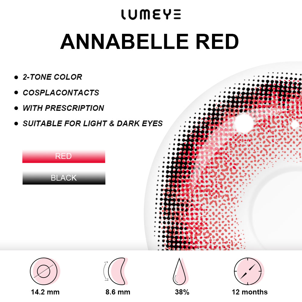Best COLORED CONTACTS - LUMEYE Annabelle Red Colored Contact Lenses - LUMEYE
