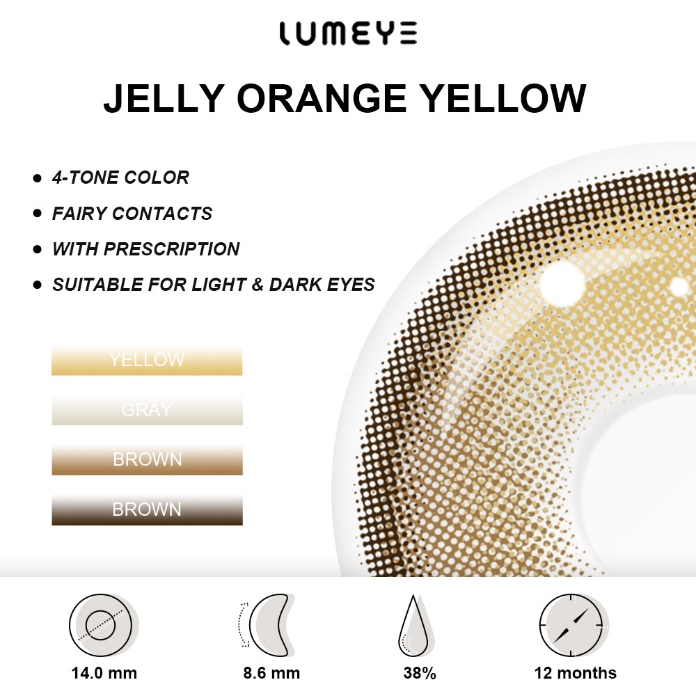 Best COLORED CONTACTS - LUMEYE Jelly Orange Yellow Colored Contact Lenses - LUMEYE