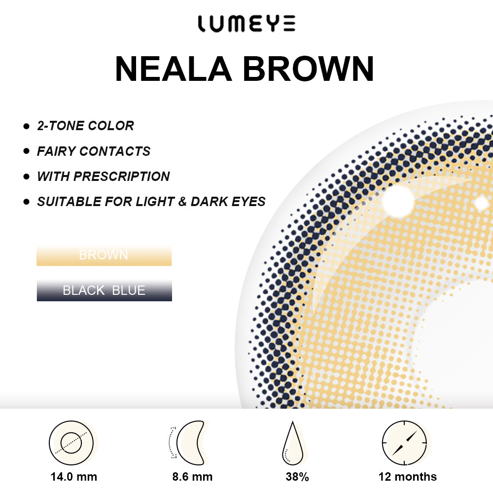 Best COLORED CONTACTS - LUMEYE Neala Brown Colored Contact Lenses - LUMEYE