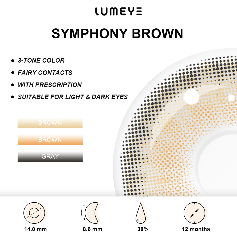 Best COLORED CONTACTS - LUMEYE Symphony Brown Colored Contact Lenses - LUMEYE