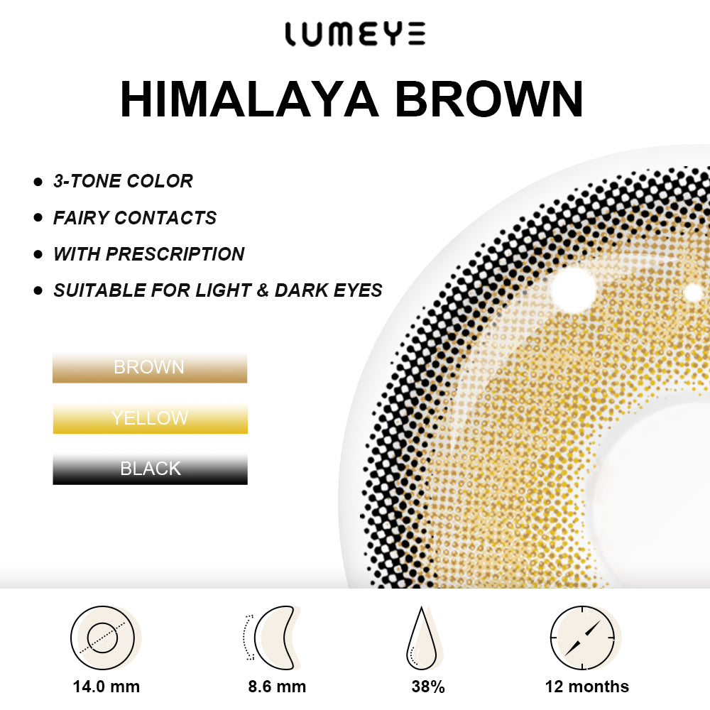 Best COLORED CONTACTS - LUMEYE Himalaya Brown Colored Contact Lenses - LUMEYE