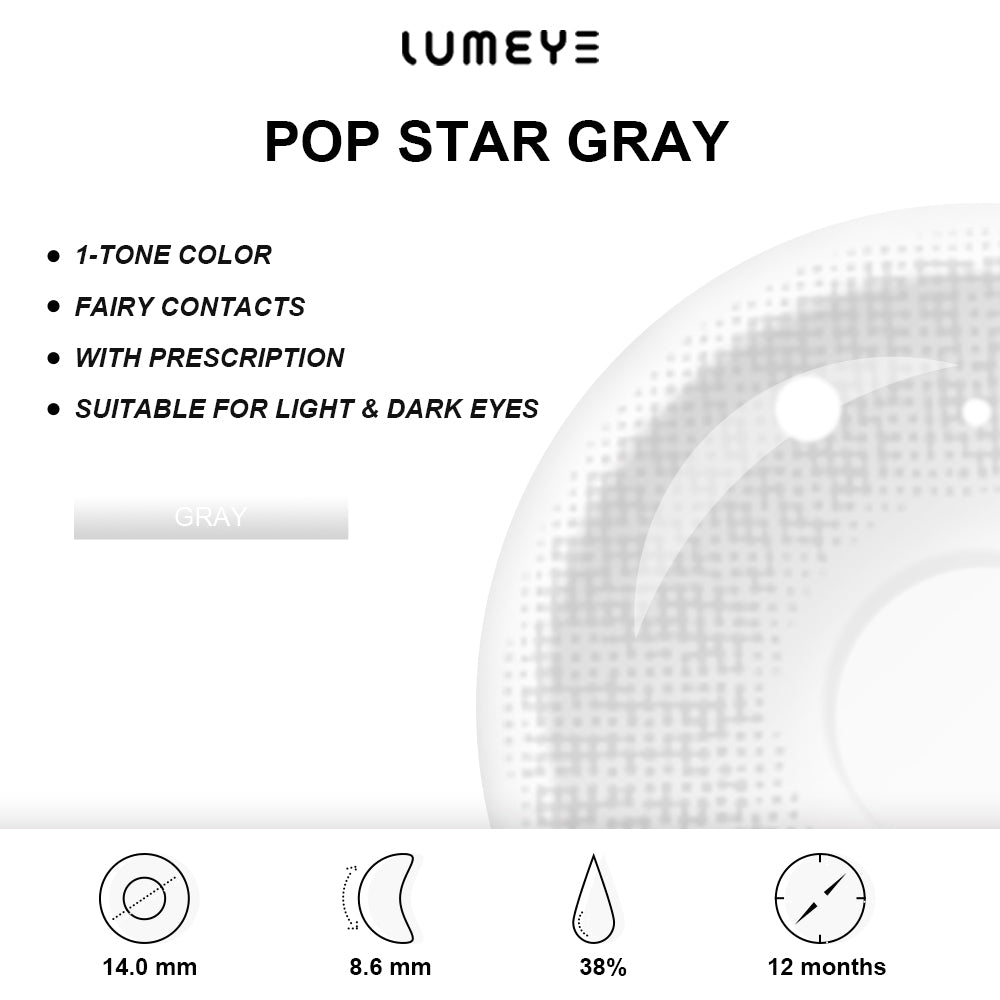 Best COLORED CONTACTS - LUMEYE Pop Star Gray Colored Contact Lenses - LUMEYE