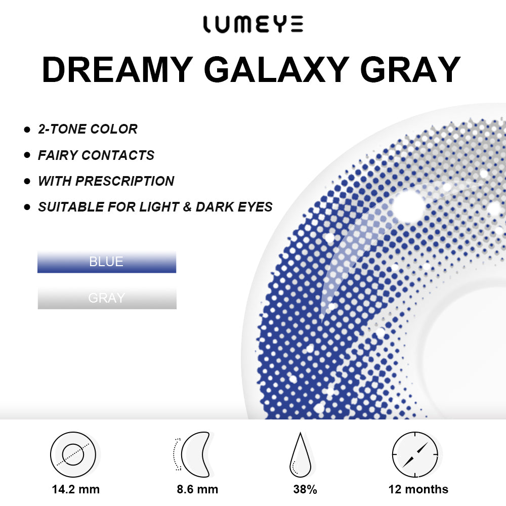 Best COLORED CONTACTS - LUMEYE Dreamy Galaxy Gray Colored Contact Lenses - LUMEYE