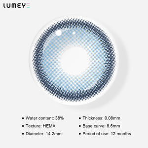 Best COLORED CONTACTS - LUMEYE Daisy Blue Colored Contact Lenses - LUMEYE