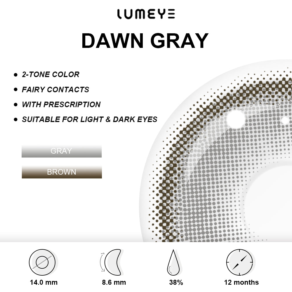 Best COLORED CONTACTS - LUMEYE Dawn Gray Colored Contact Lenses - LUMEYE
