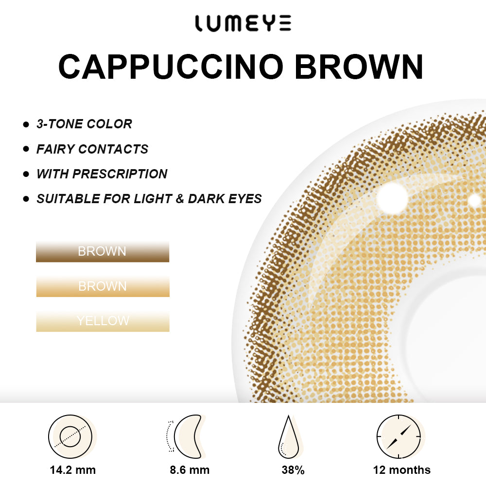 Best COLORED CONTACTS - LUMEYE Cappuccino Brown Colored Contact Lenses - LUMEYE