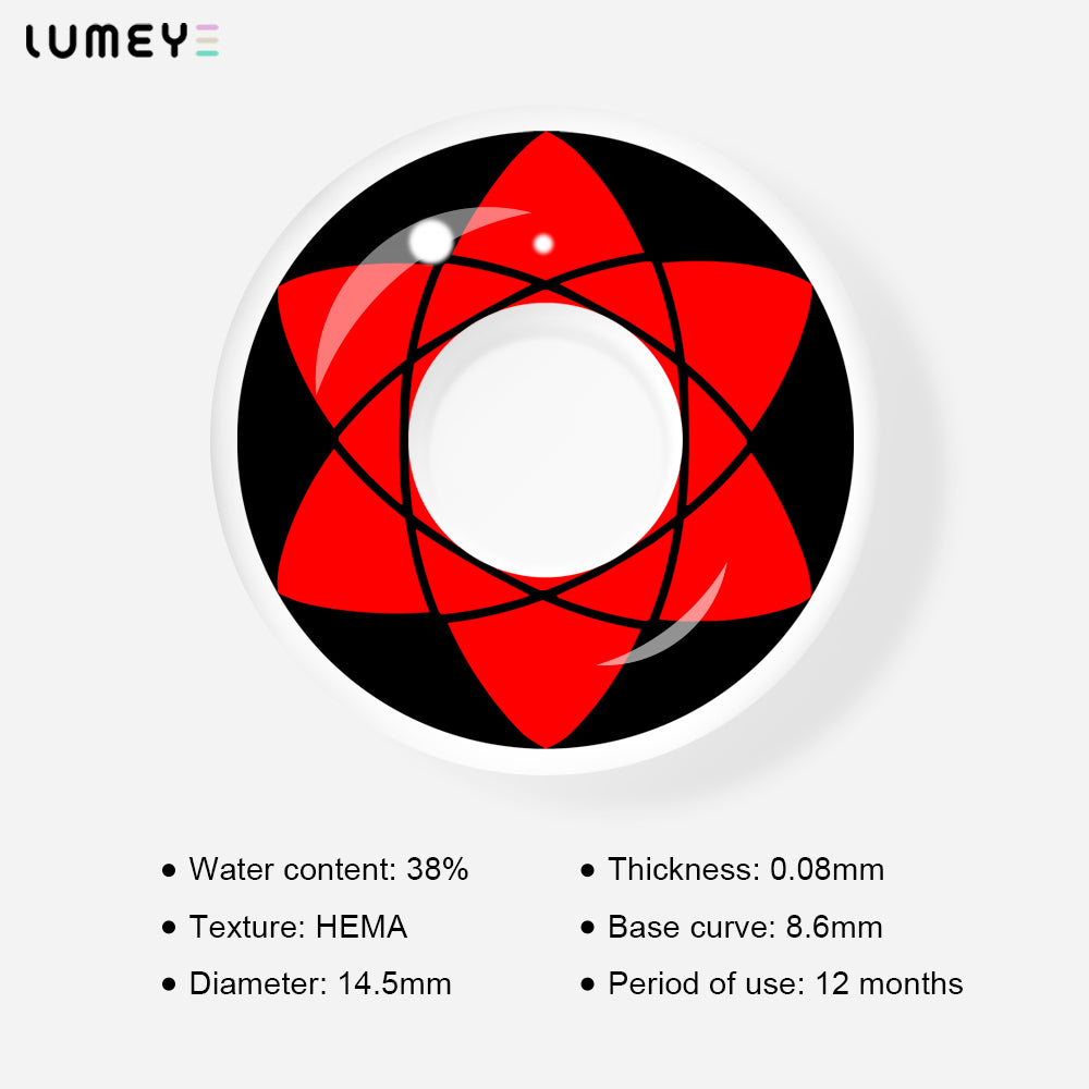 Best COLORED CONTACTS - LUMEYE Sharingan Sasuke Red Colored Contact Lenses - LUMEYE