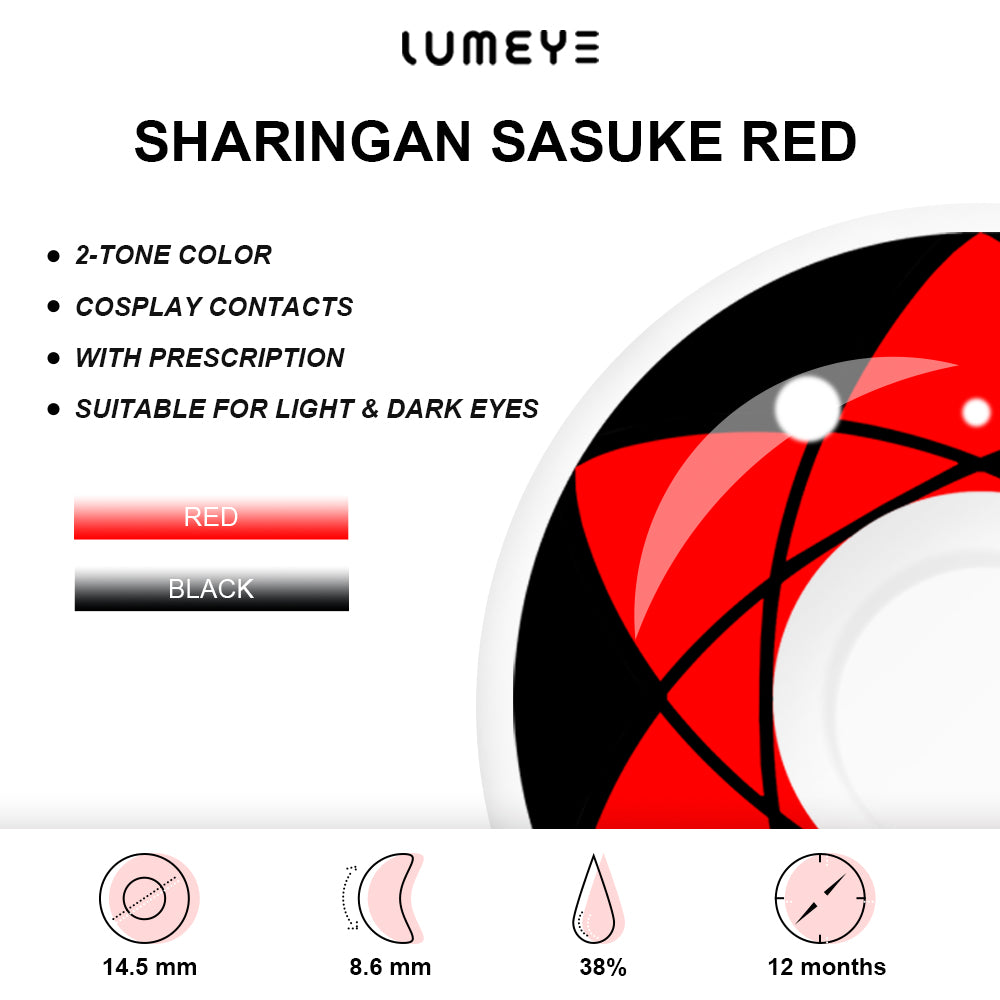 Best COLORED CONTACTS - LUMEYE Sharingan Sasuke Red Colored Contact Lenses - LUMEYE