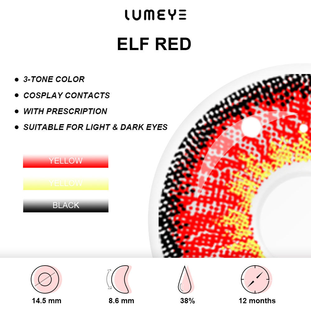 Best COLORED CONTACTS - LUMEYE Elf Red Colored Contact Lenses - LUMEYE