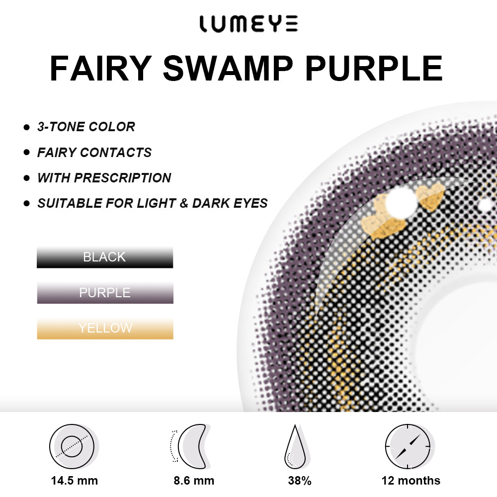 Best COLORED CONTACTS - LUMEYE Fairy Swamp Purple Colored Contact Lenses - LUMEYE
