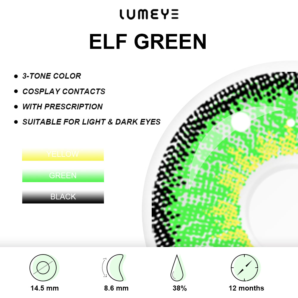 Best COLORED CONTACTS - LUMEYE Elf Green Colored Contact Lenses - LUMEYE