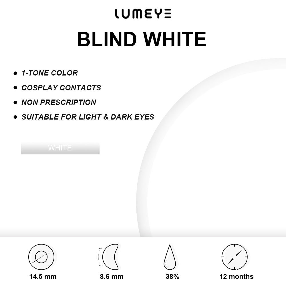Best COLORED CONTACTS - LUMEYE Blind White Colored Contact Lenses - LUMEYE