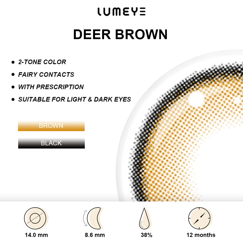 Best COLORED CONTACTS - LUMEYE Deer Brown Colored Contact Lenses - LUMEYE