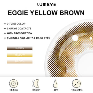 Best COLORED CONTACTS - LUMEYE Eggie Yellow Brown Colored Contact Lenses - LUMEYE