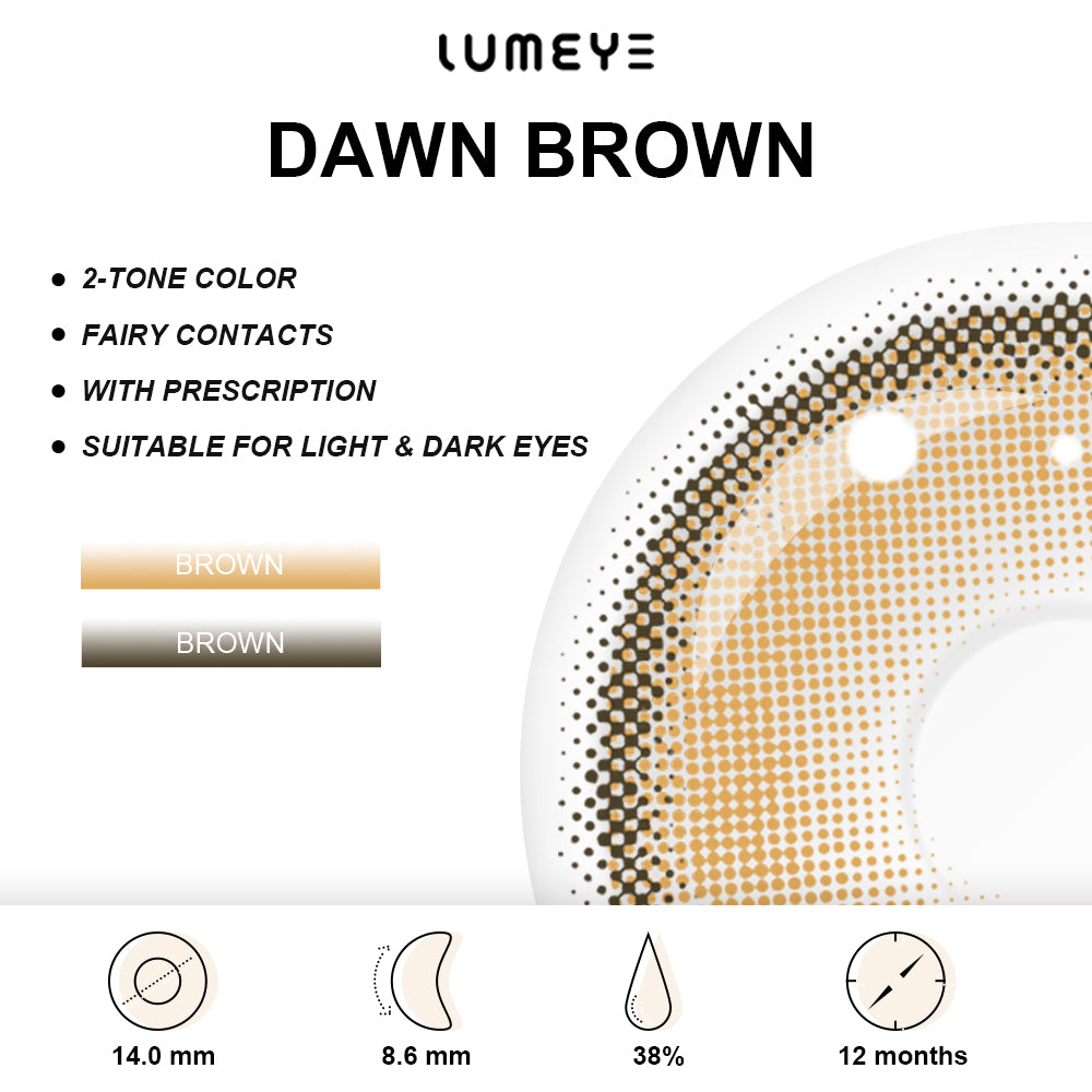 Best COLORED CONTACTS - LUMEYE Dawn Brown Colored Contact Lenses - LUMEYE