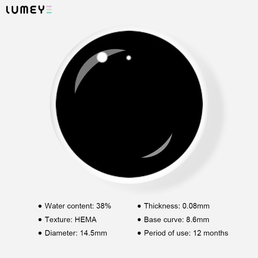 Best COLORED CONTACTS - LUMEYE Blind Black Colored Contact Lenses - LUMEYE