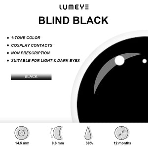 Best COLORED CONTACTS - LUMEYE Blind Black Colored Contact Lenses - LUMEYE