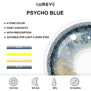 Best COLORED CONTACTS - LUMEYE Psycho Blue Colored Contact Lenses - LUMEYE