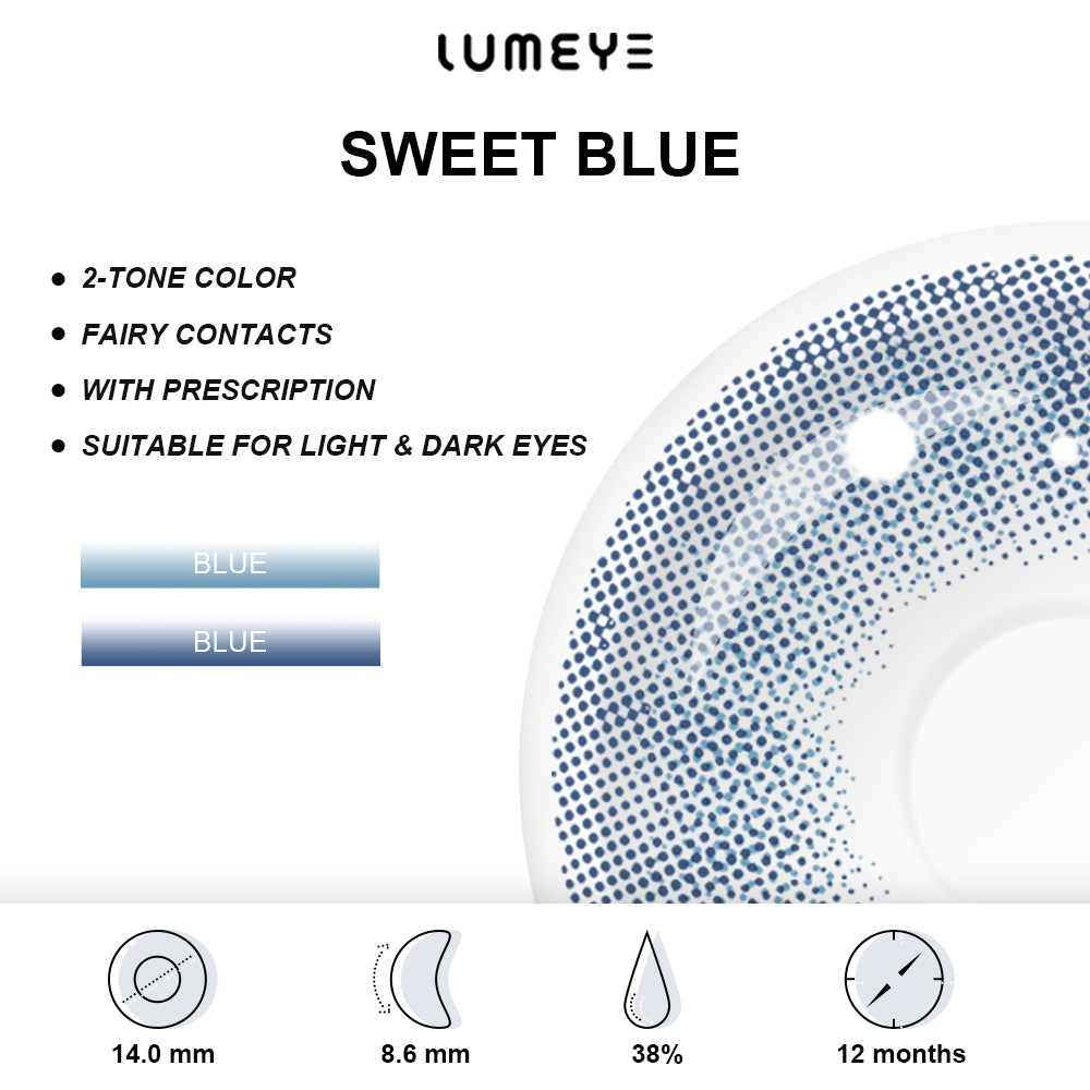 Best COLORED CONTACTS - LUMEYE Sweet Blue Colored Contact Lenses - LUMEYE