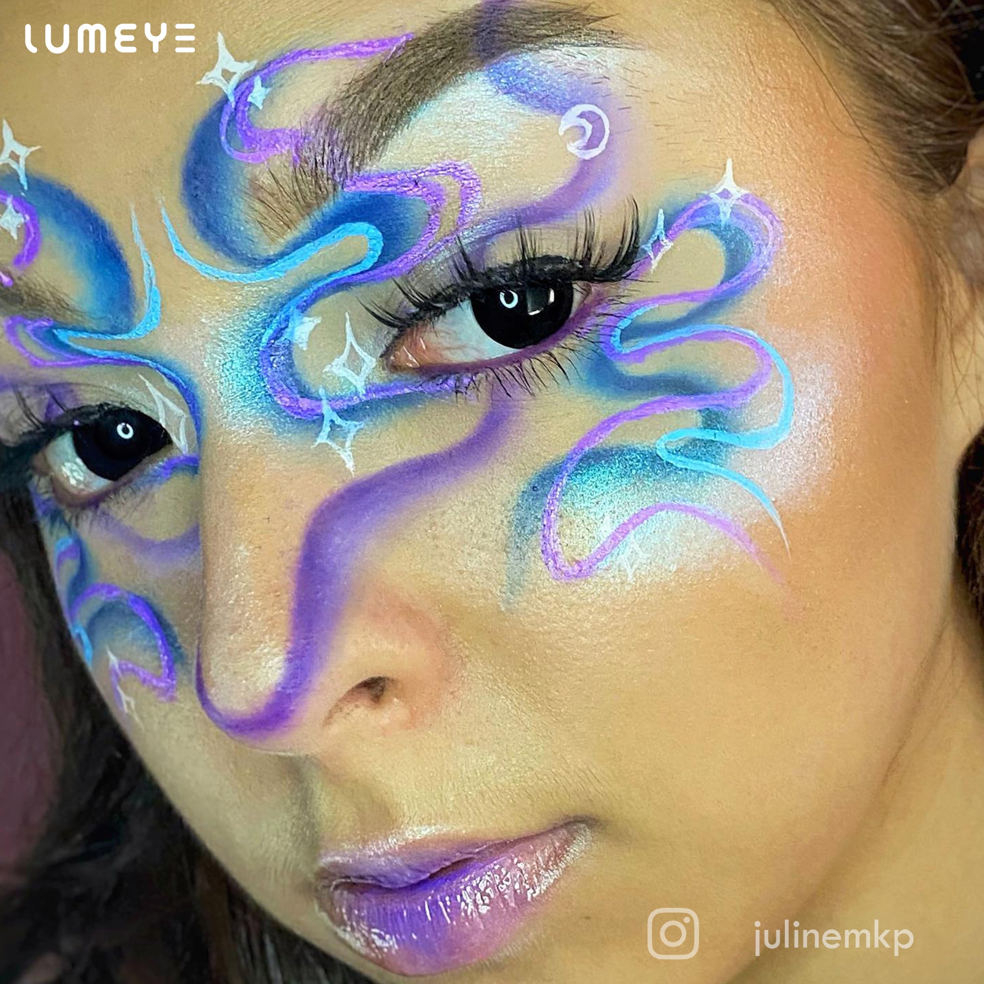 Best COLORED CONTACTS - LUMEYE Blind Black Colored Contact Lenses - LUMEYE
