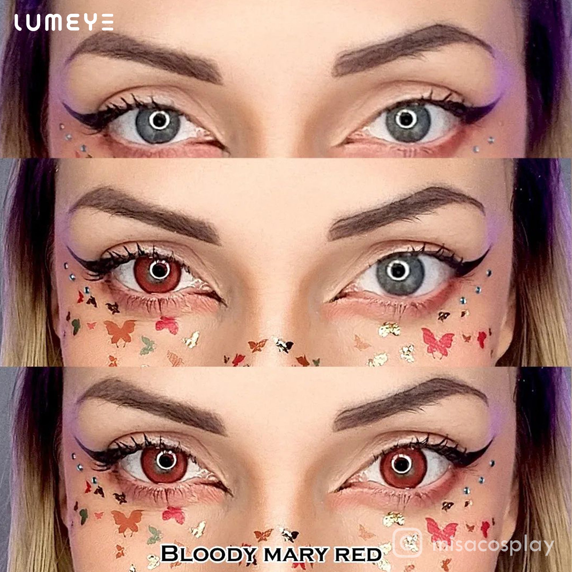 Best COLORED CONTACTS - LUMEYE Bloody Mary Red Colored Contact Lenses - LUMEYE