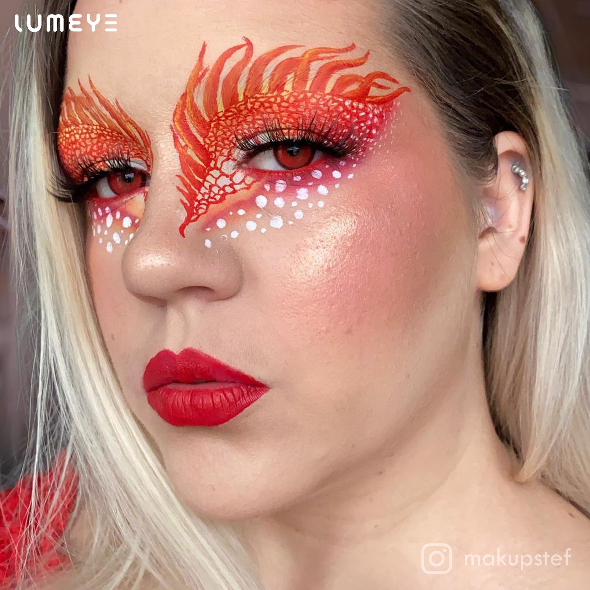 Best COLORED CONTACTS - LUMEYE Bloody Mary Red Colored Contact Lenses - LUMEYE