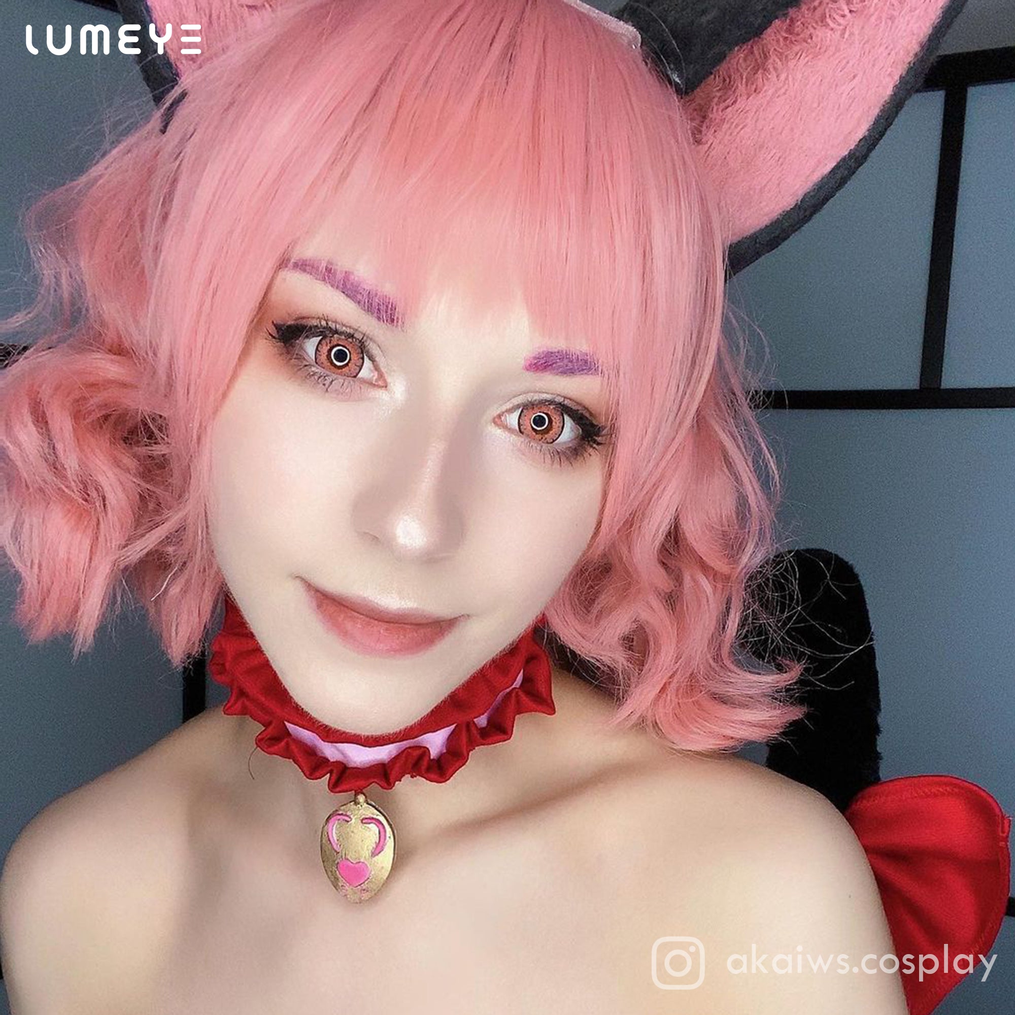 Best COLORED CONTACTS - LUMEYE Candy Peachy Pink Colored Contact Lenses - LUMEYE