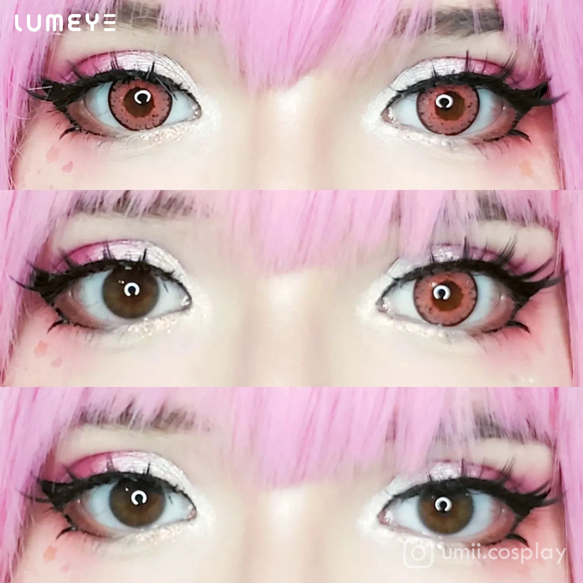 Best COLORED CONTACTS - LUMEYE Candy Peachy Pink Colored Contact Lenses - LUMEYE