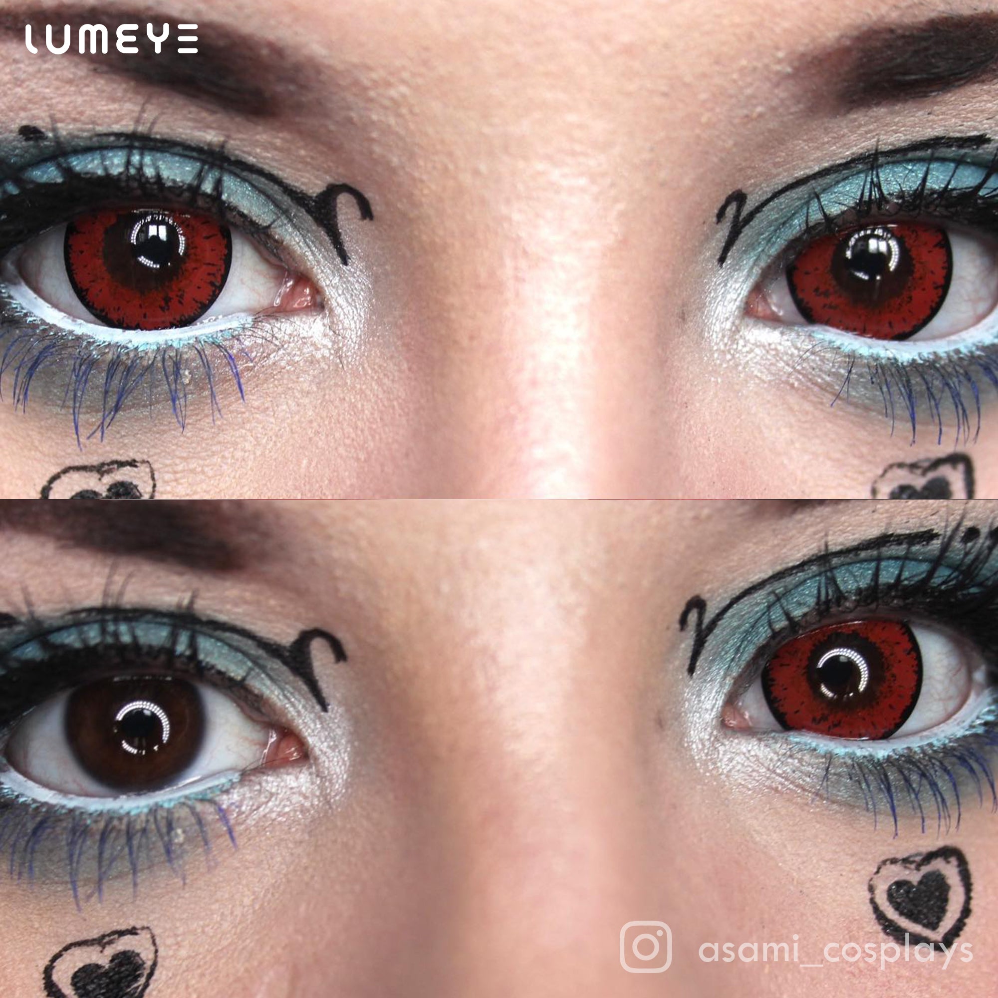 Best COLORED CONTACTS - LUMEYE Candy Wine Red Colored Contact Lenses - LUMEYE