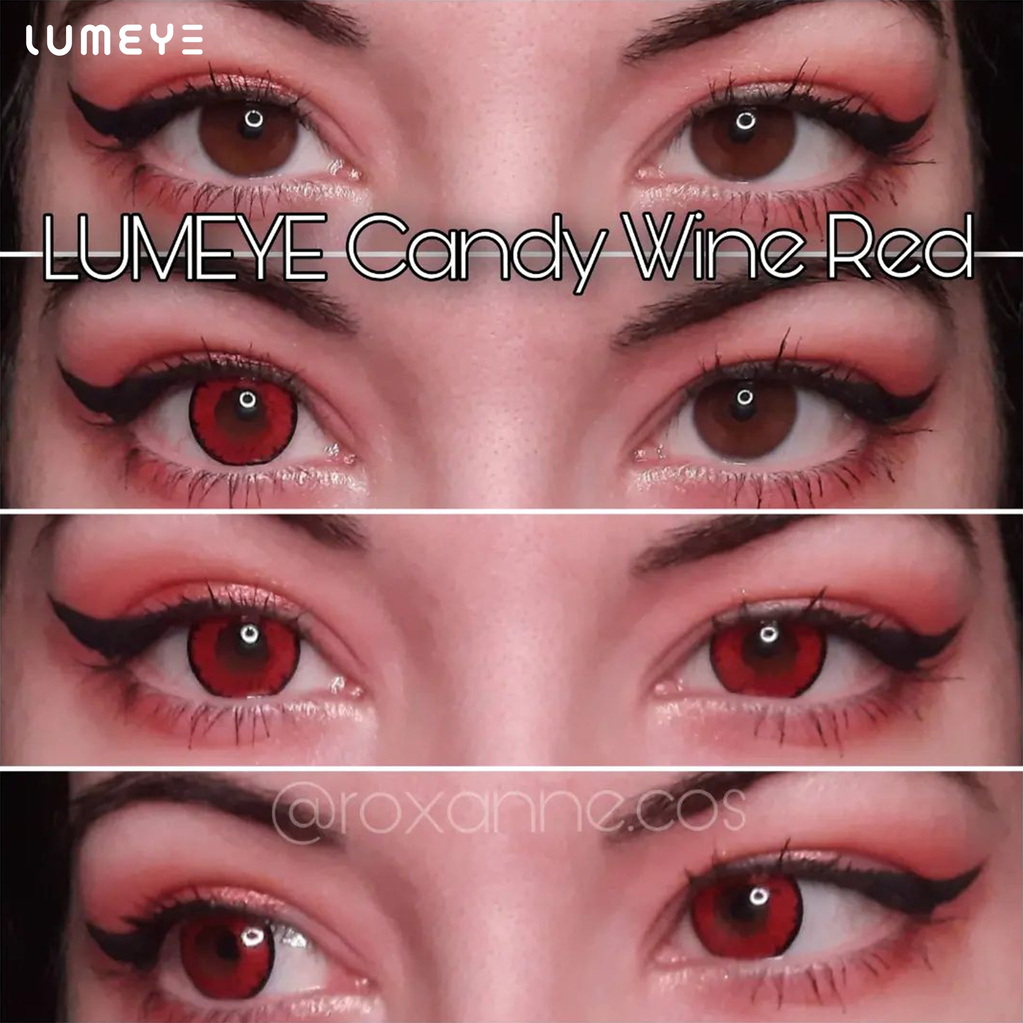 Best COLORED CONTACTS - LUMEYE Candy Wine Red Colored Contact Lenses - LUMEYE