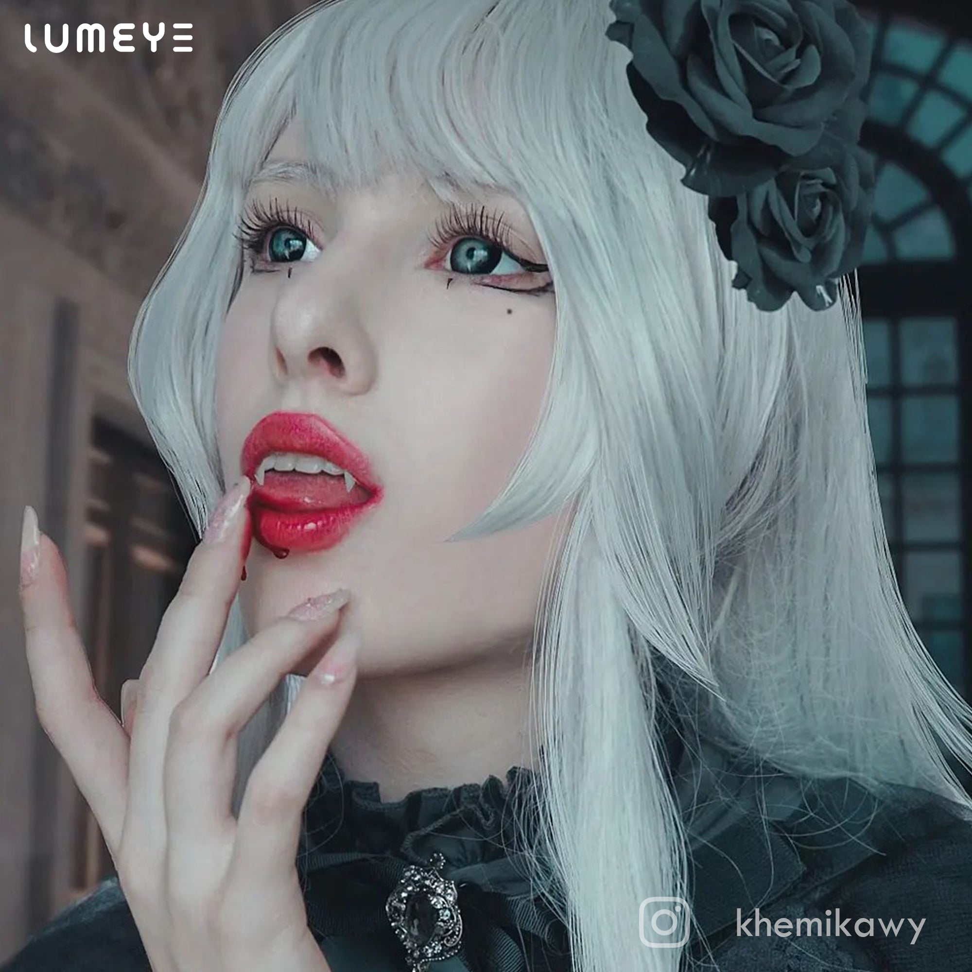 Best COLORED CONTACTS - LUMEYE Dahlia Black Colored Contact Lenses - LUMEYE