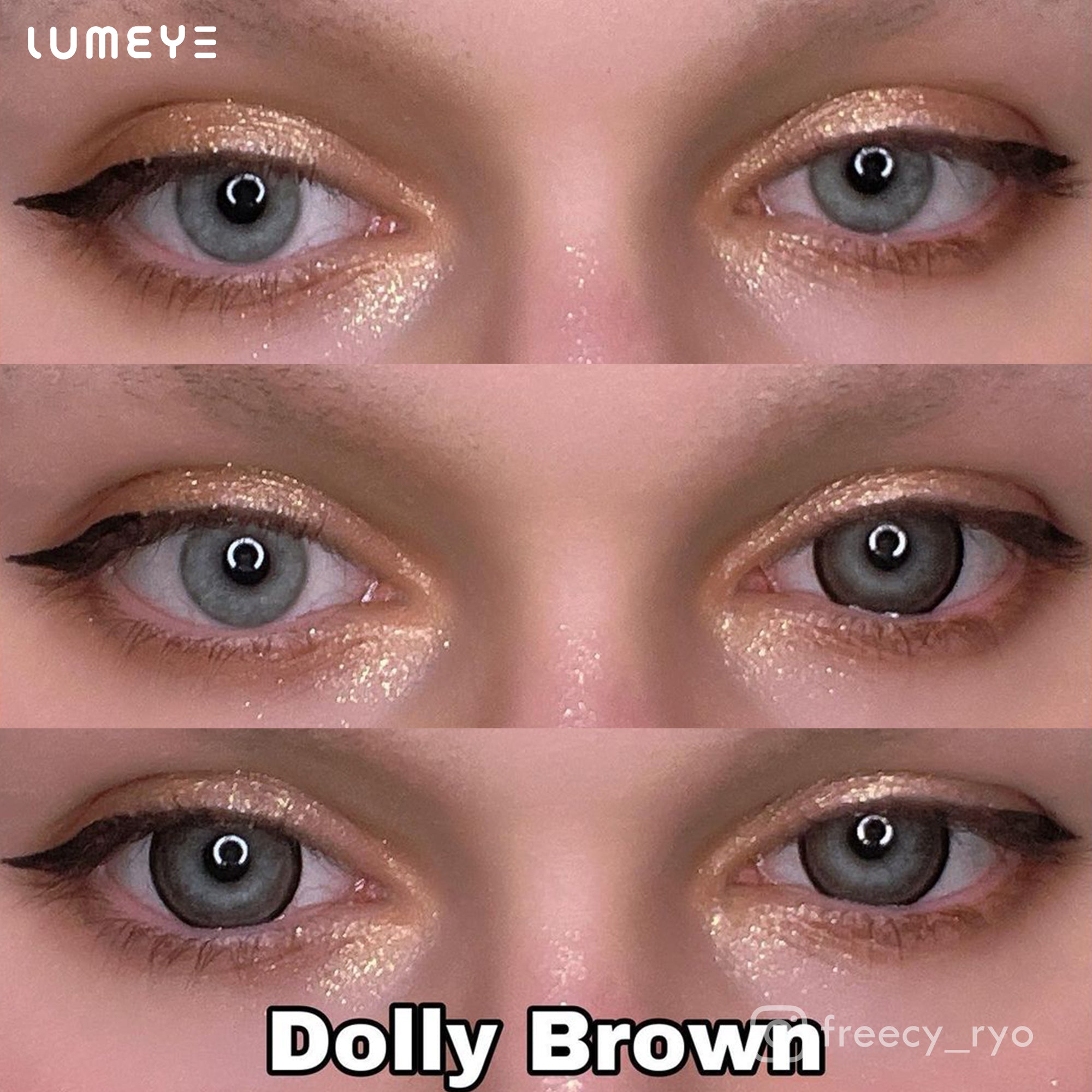 Best COLORED CONTACTS - LUMEYE Dolly Brown Colored Contact Lenses - LUMEYE