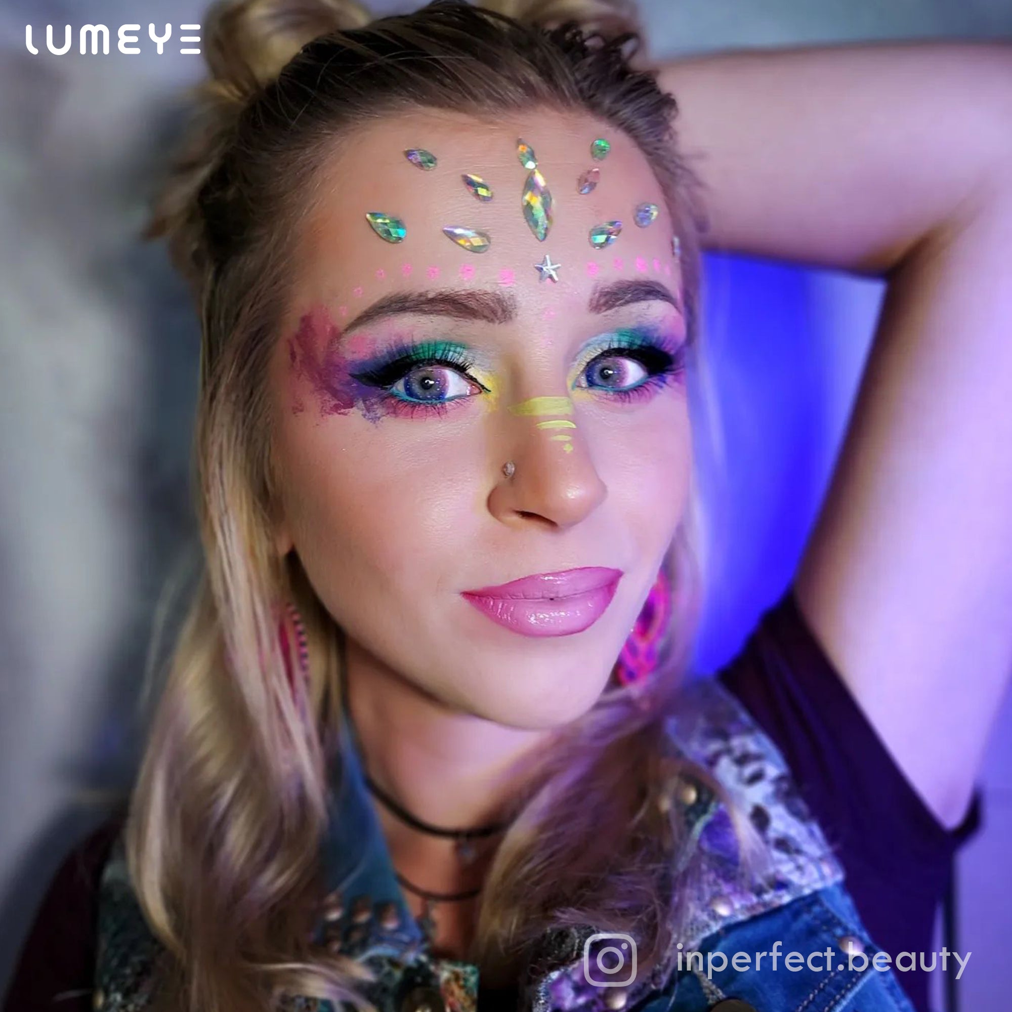 Best COLORED CONTACTS - LUMEYE Dreamy Galaxy Purple Colored Contact Lenses - LUMEYE