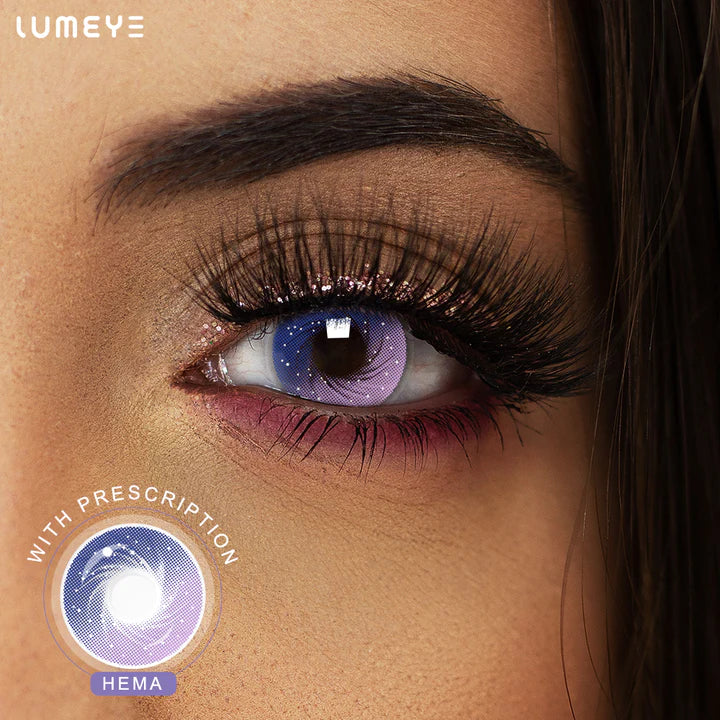 Best COLORED CONTACTS - LUMEYE Dreamy Galaxy Purple Colored Contact Lenses - LUMEYE