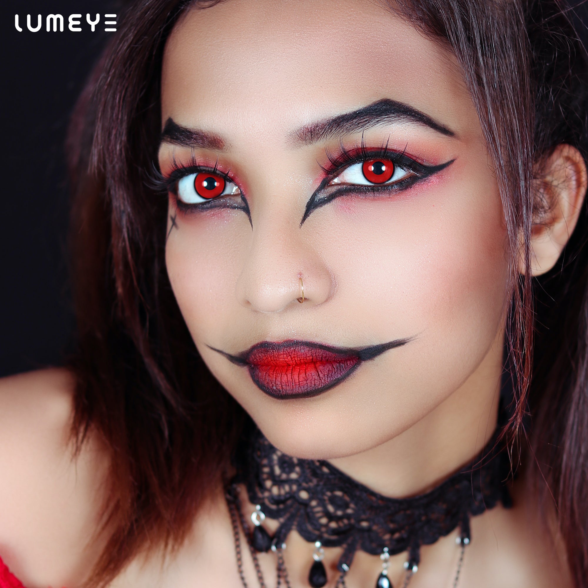 Best COLORED CONTACTS - LUMEYE Edged Zombie Curse Red Colored Contact Lenses - LUMEYE