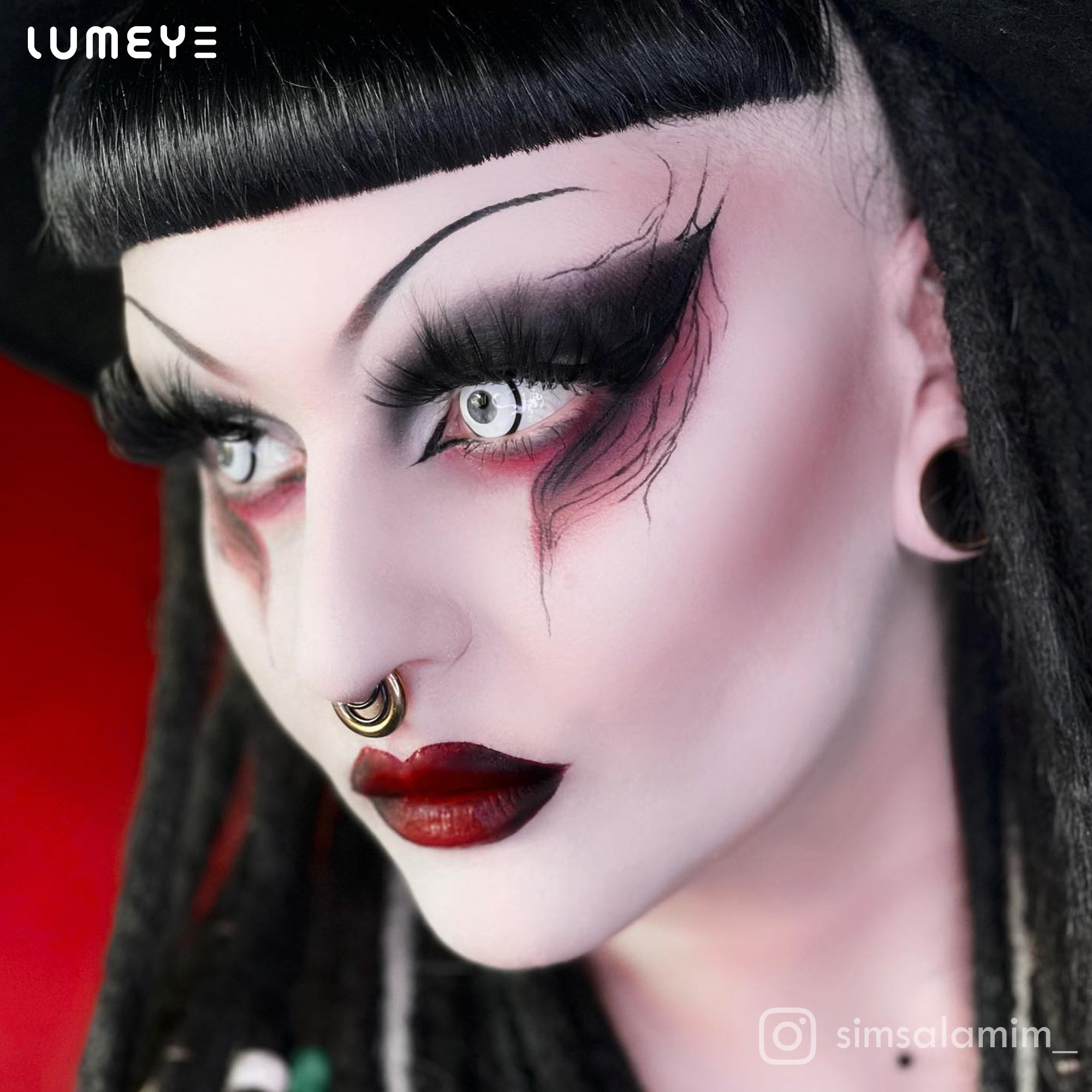 Best COLORED CONTACTS - LUMEYE Edged Zombie Curse White Colored Contact Lenses - LUMEYE