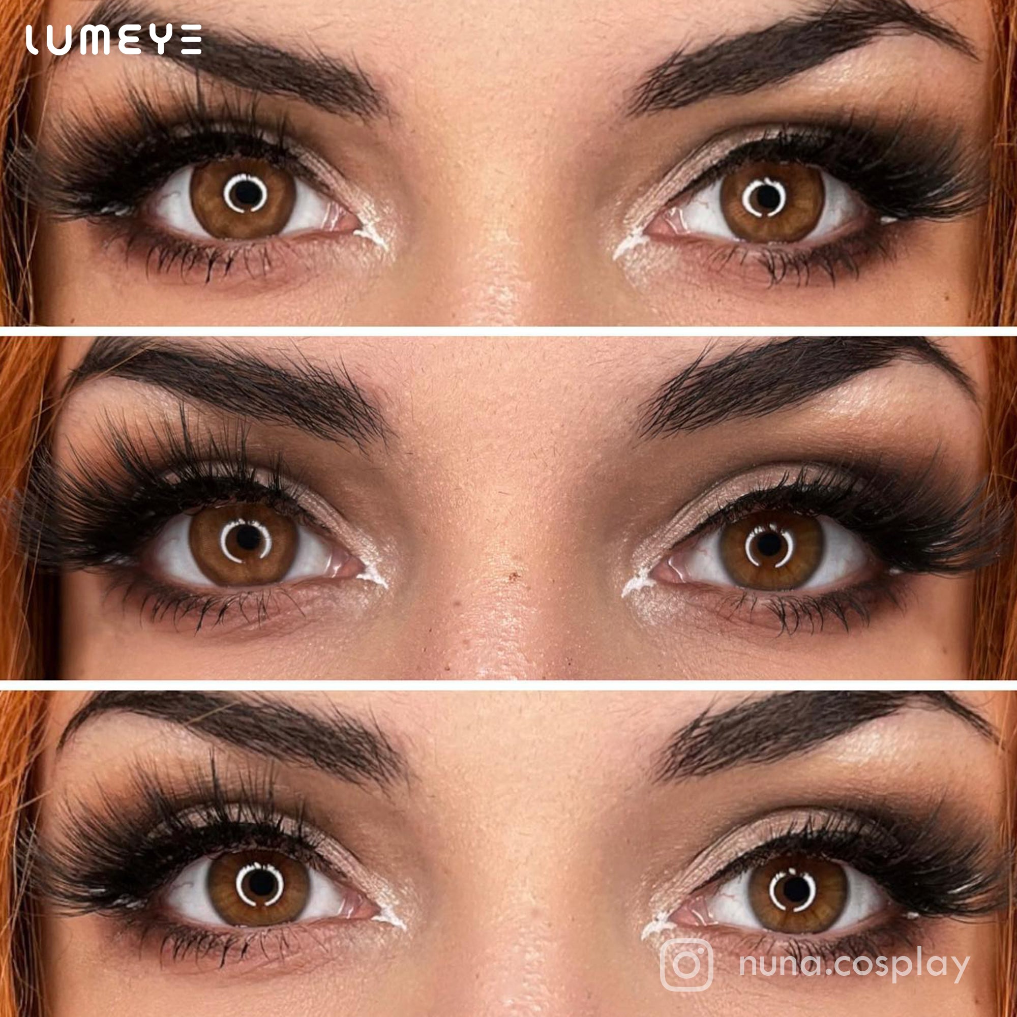 Best COLORED CONTACTS - LUMEYE Flowery Brown Colored Contact Lenses - LUMEYE