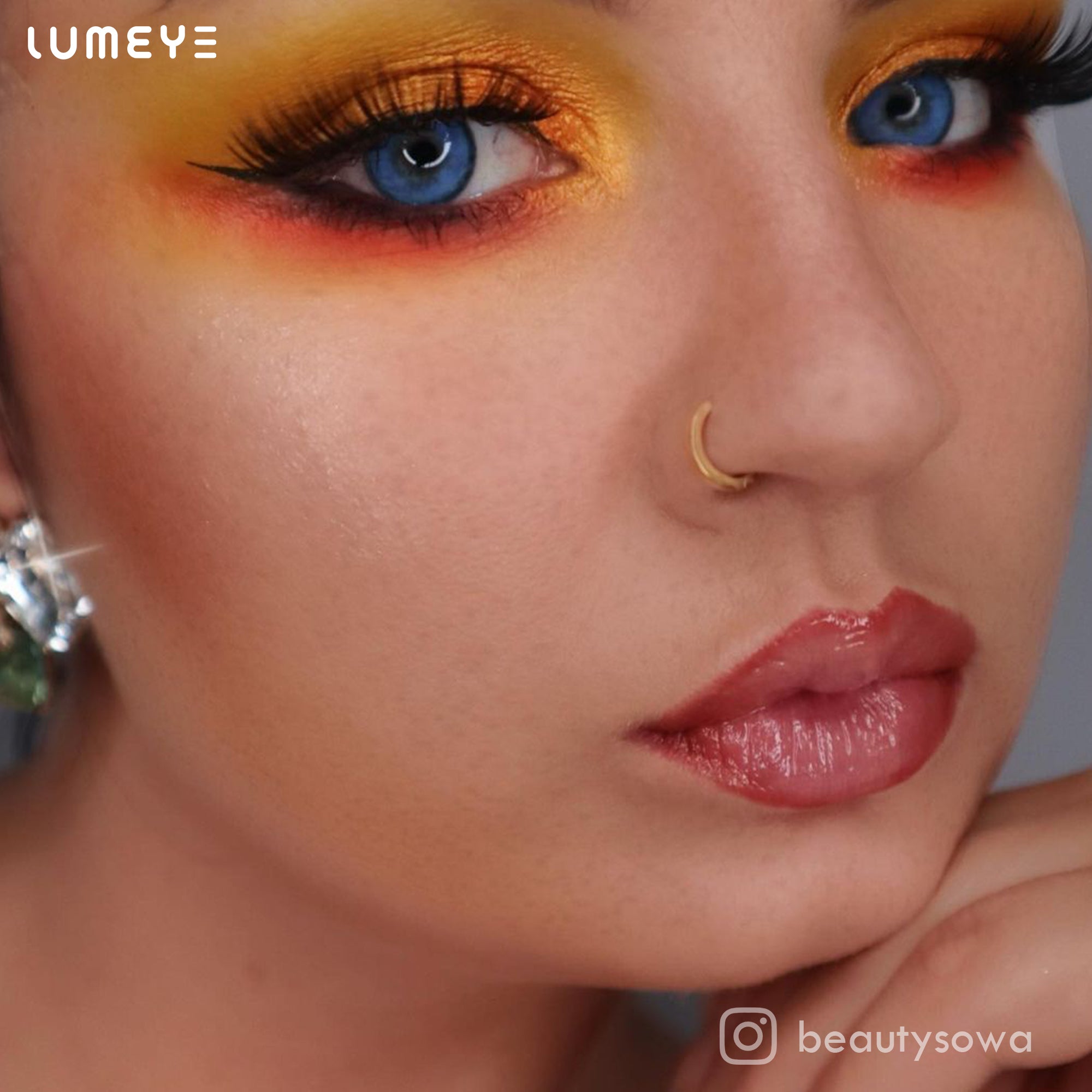 Best COLORED CONTACTS - LUMEYE Glowing Sunset Blue Colored Contact Lenses - LUMEYE