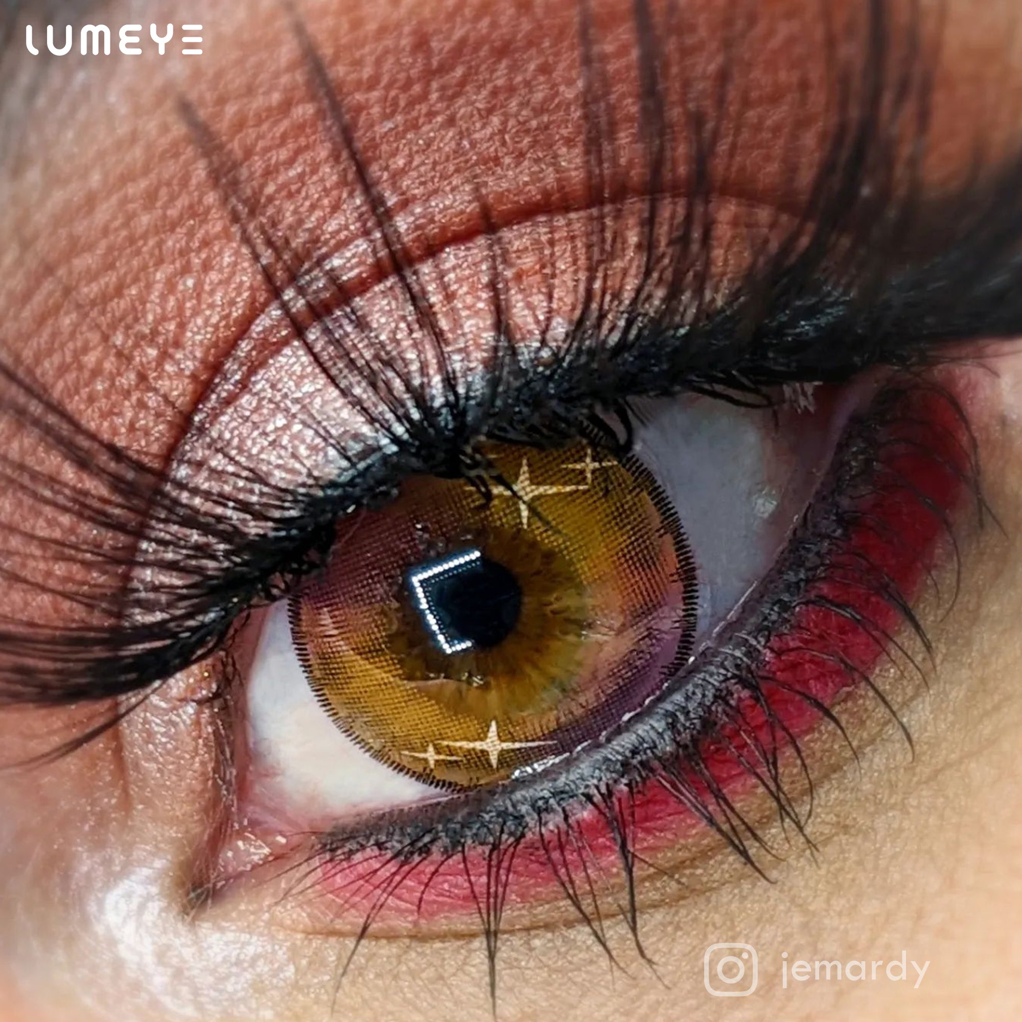 Best COLORED CONTACTS - LUMEYE Gradient Star Brown Colored Contact Lenses - LUMEYE