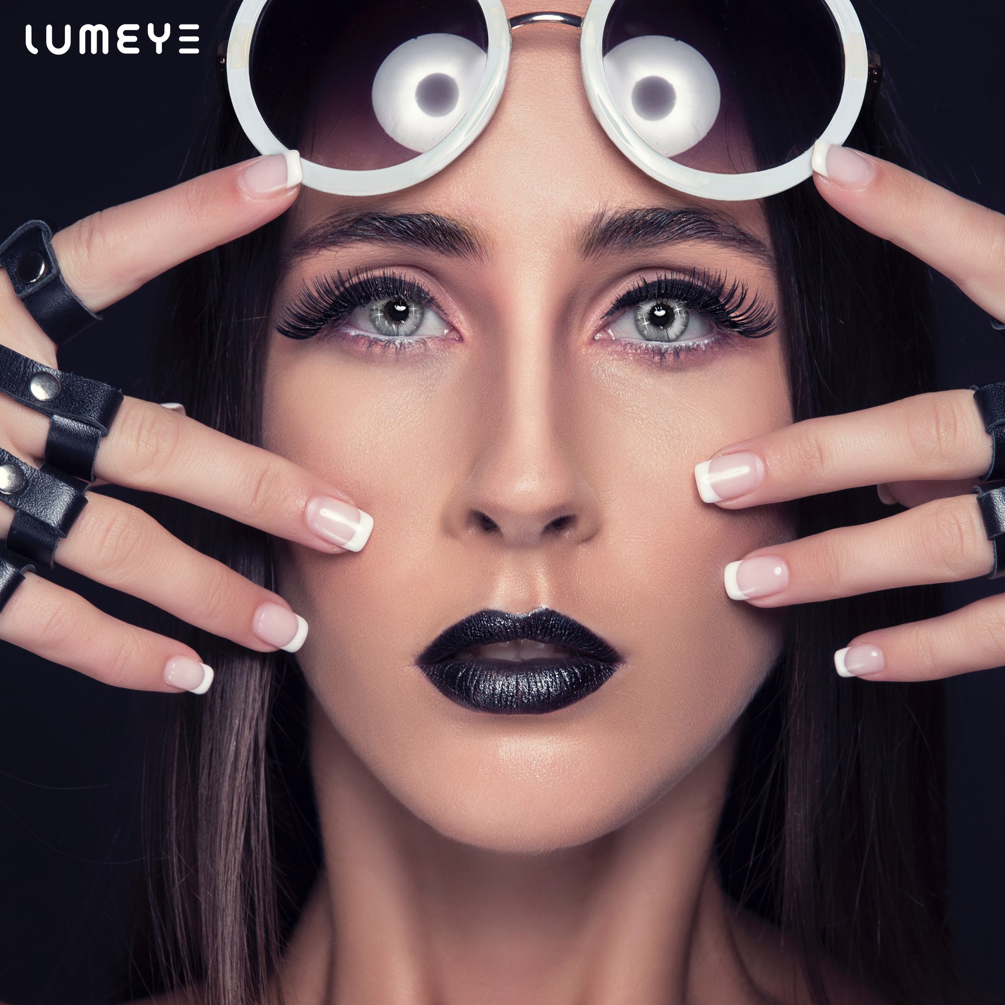 Best COLORED CONTACTS - LUMEYE Gradient Star Gray Colored Contact Lenses - LUMEYE