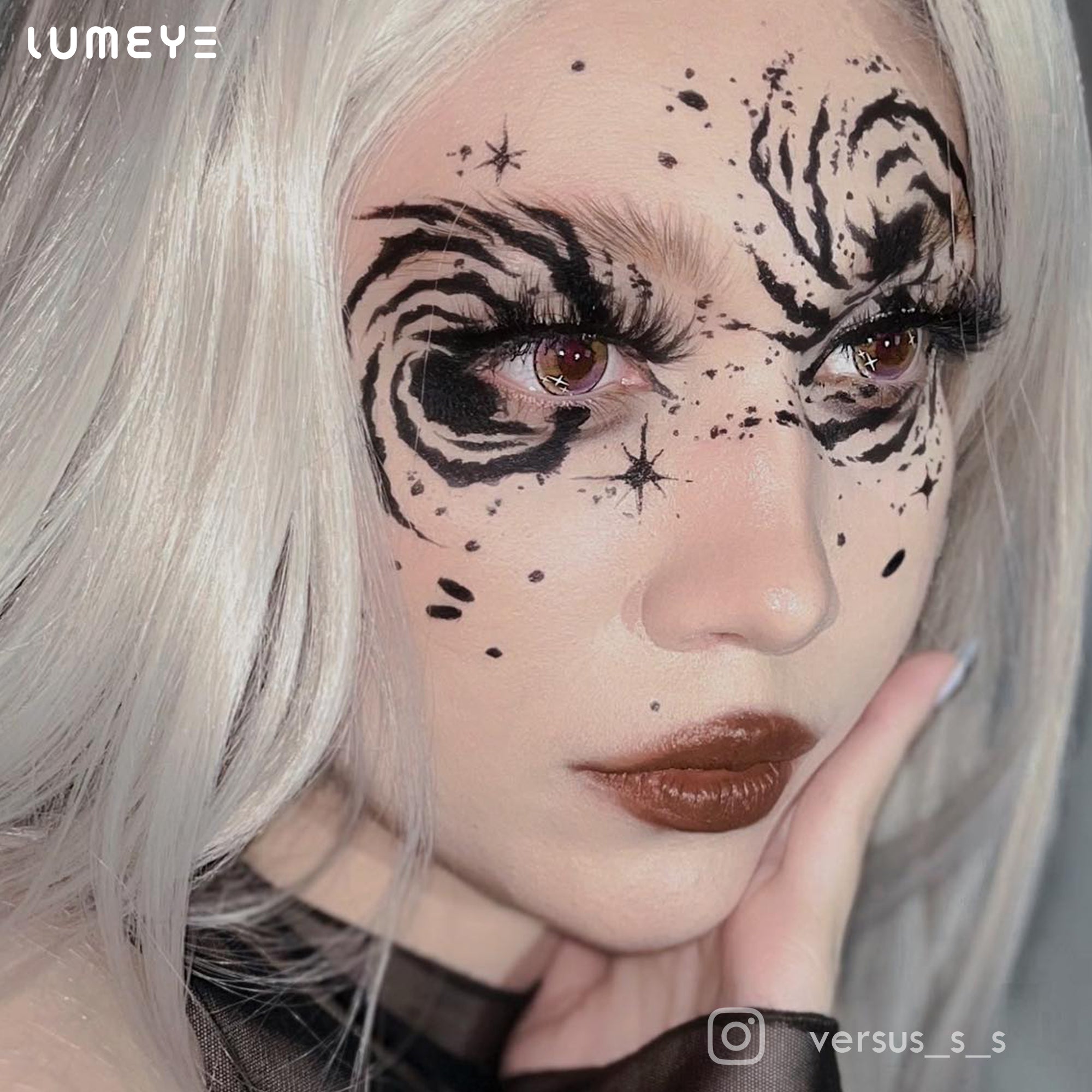 Best COLORED CONTACTS - LUMEYE Gradient Star Orange Colored Contact Lenses - LUMEYE