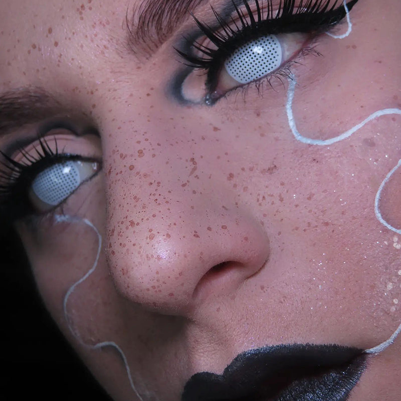 Best COLORED CONTACTS - LUMEYE Gridding White Colored Contact Lenses - LUMEYE