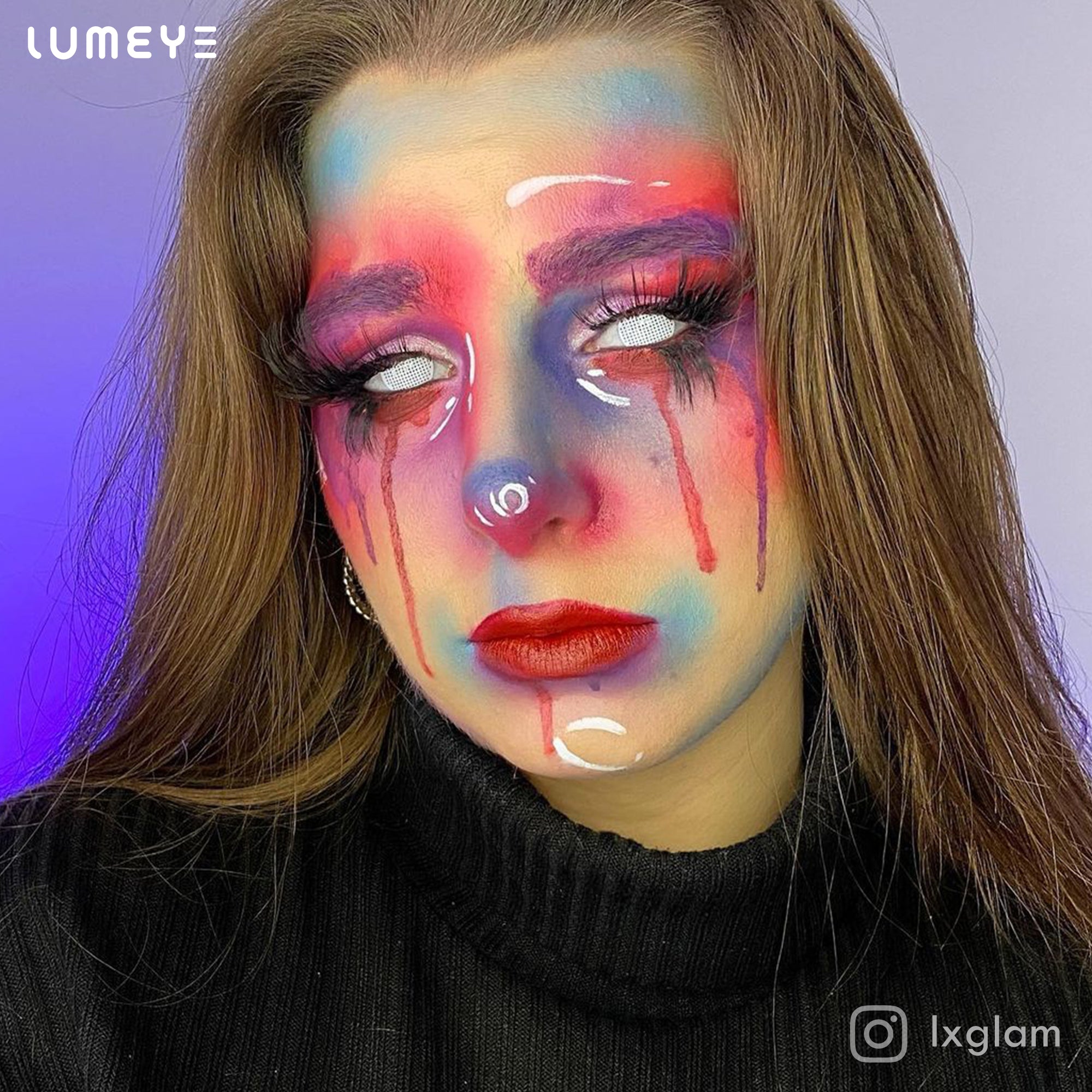 Best COLORED CONTACTS - LUMEYE Gridding White Colored Contact Lenses - LUMEYE