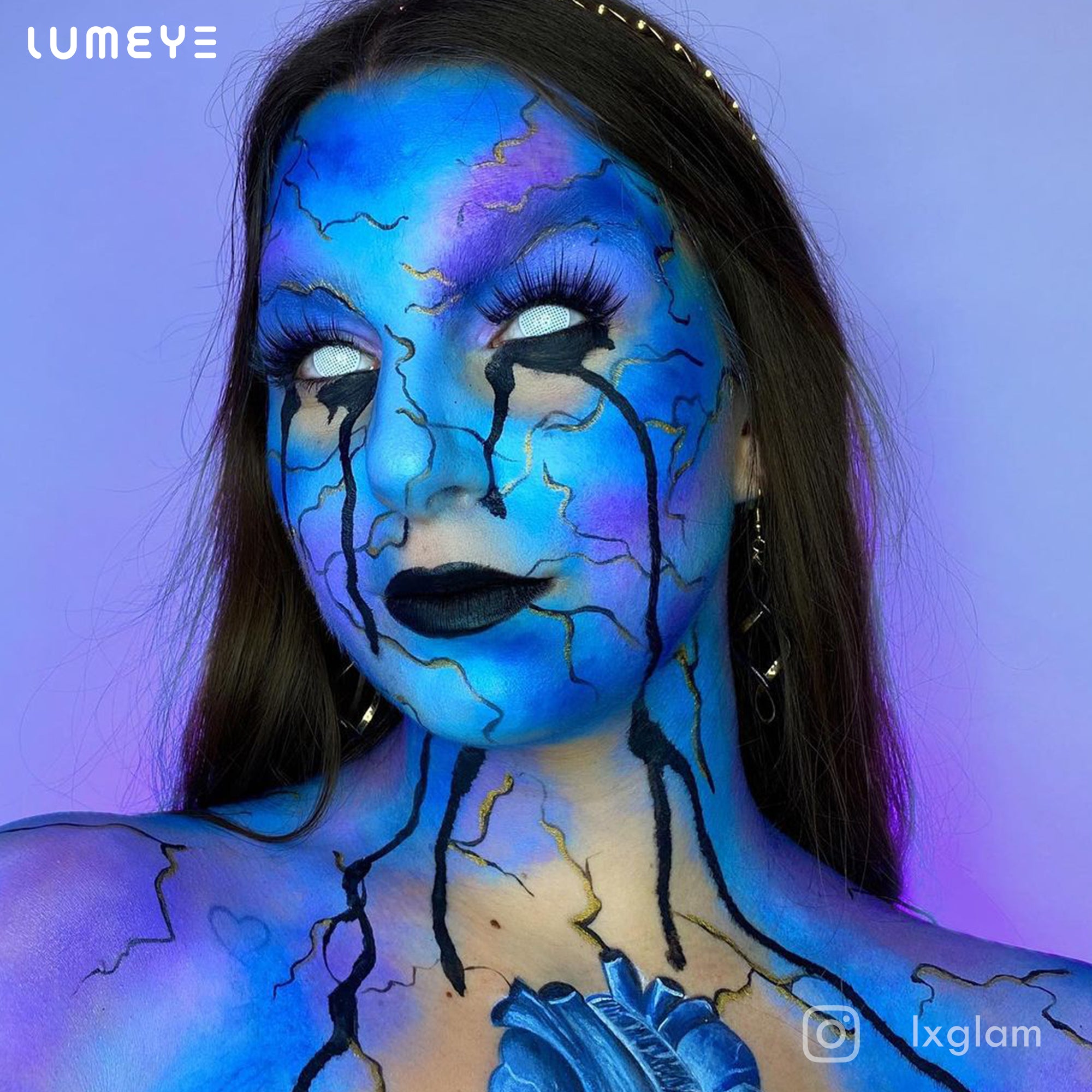 Best COLORED CONTACTS - LUMEYE Gridding White Colored Contact Lenses - LUMEYE