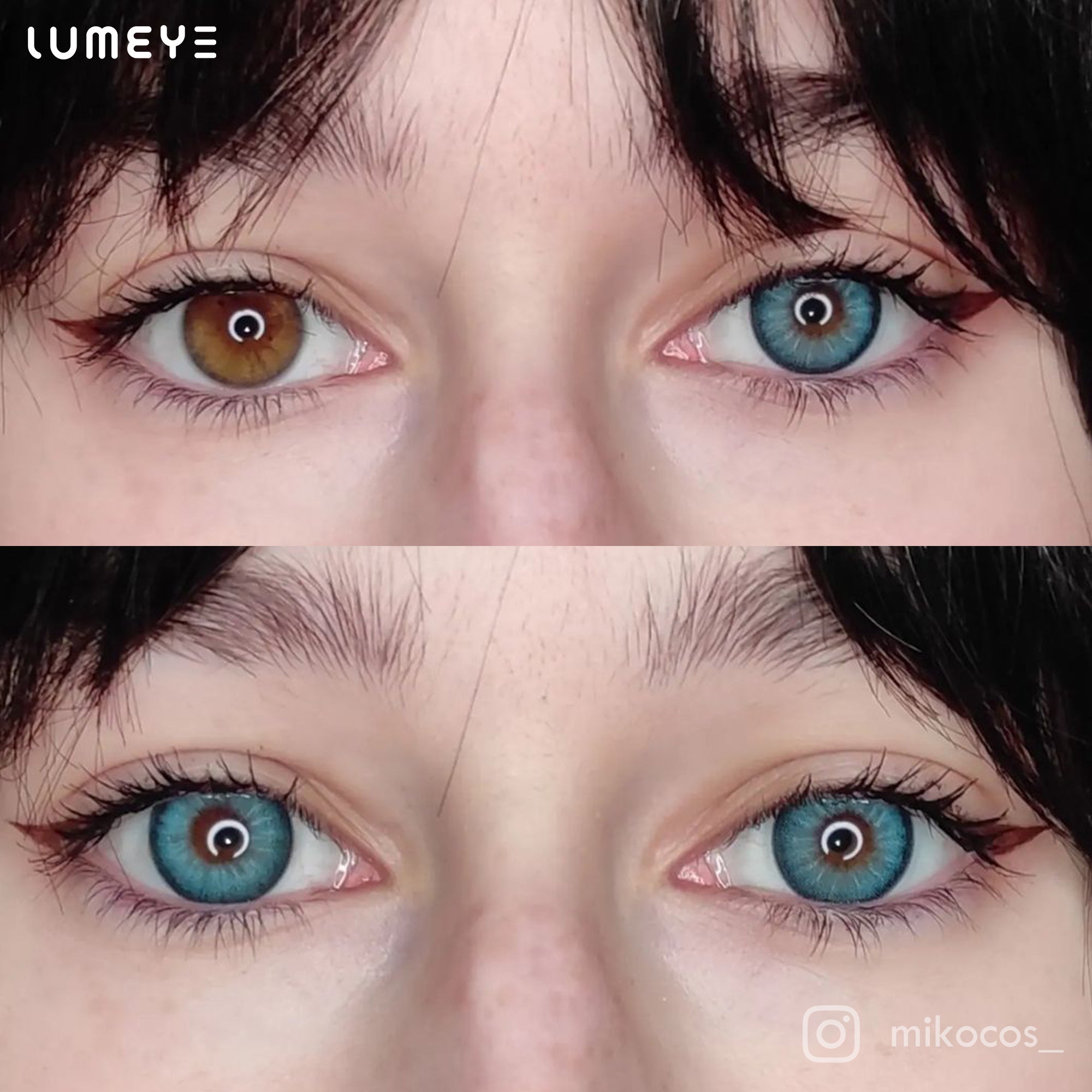 Best COLORED CONTACTS - LUMEYE Hanabi Blue Colored Contact Lenses - LUMEYE