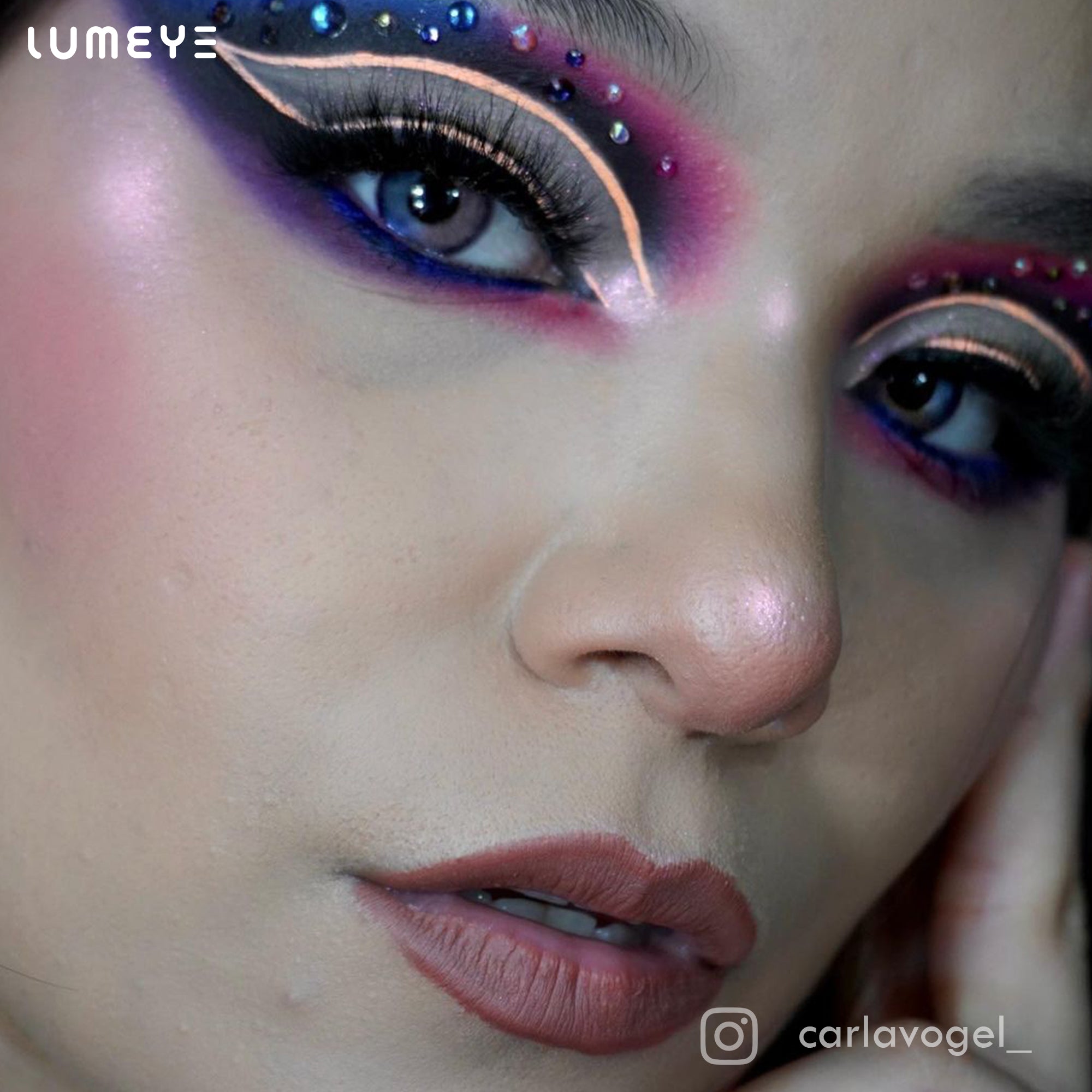 Best COLORED CONTACTS - LUMEYE Juicy Pink Blue Colored Contact Lenses - LUMEYE