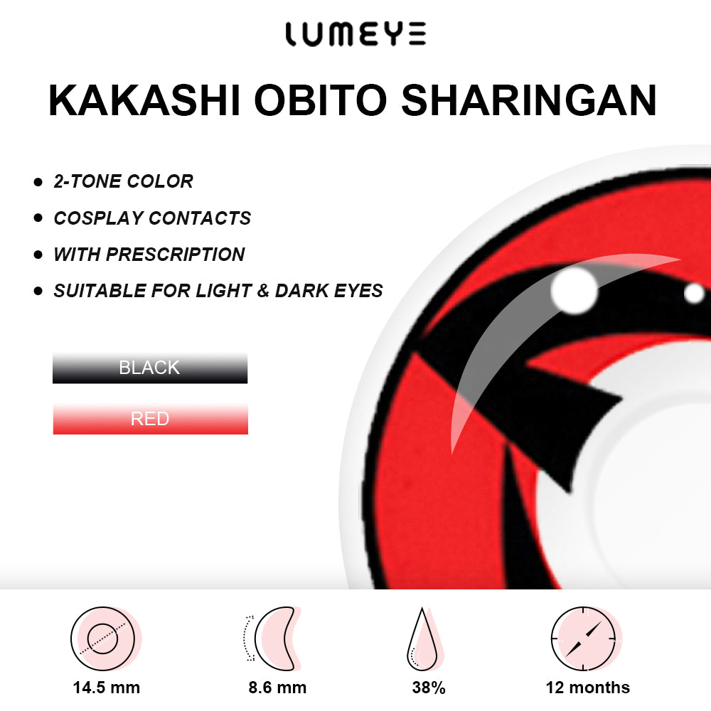 Best COLORED CONTACTS - Naruto - LUMEYE Kakashi Obito Sharingan Colored Contact Lenses - LUMEYE