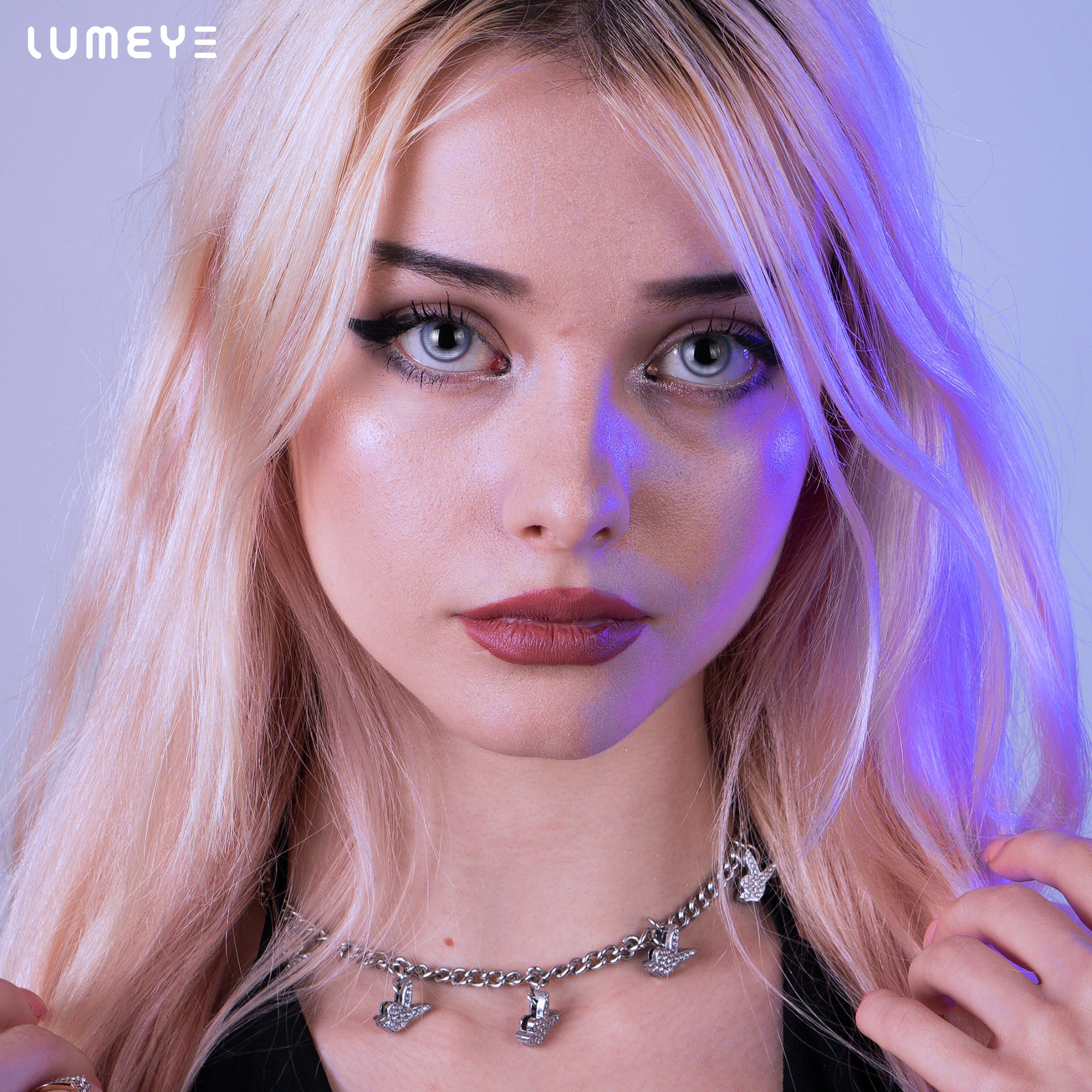 Best COLORED CONTACTS - LUMEYE Klein Blue Colored Contact Lenses - LUMEYE