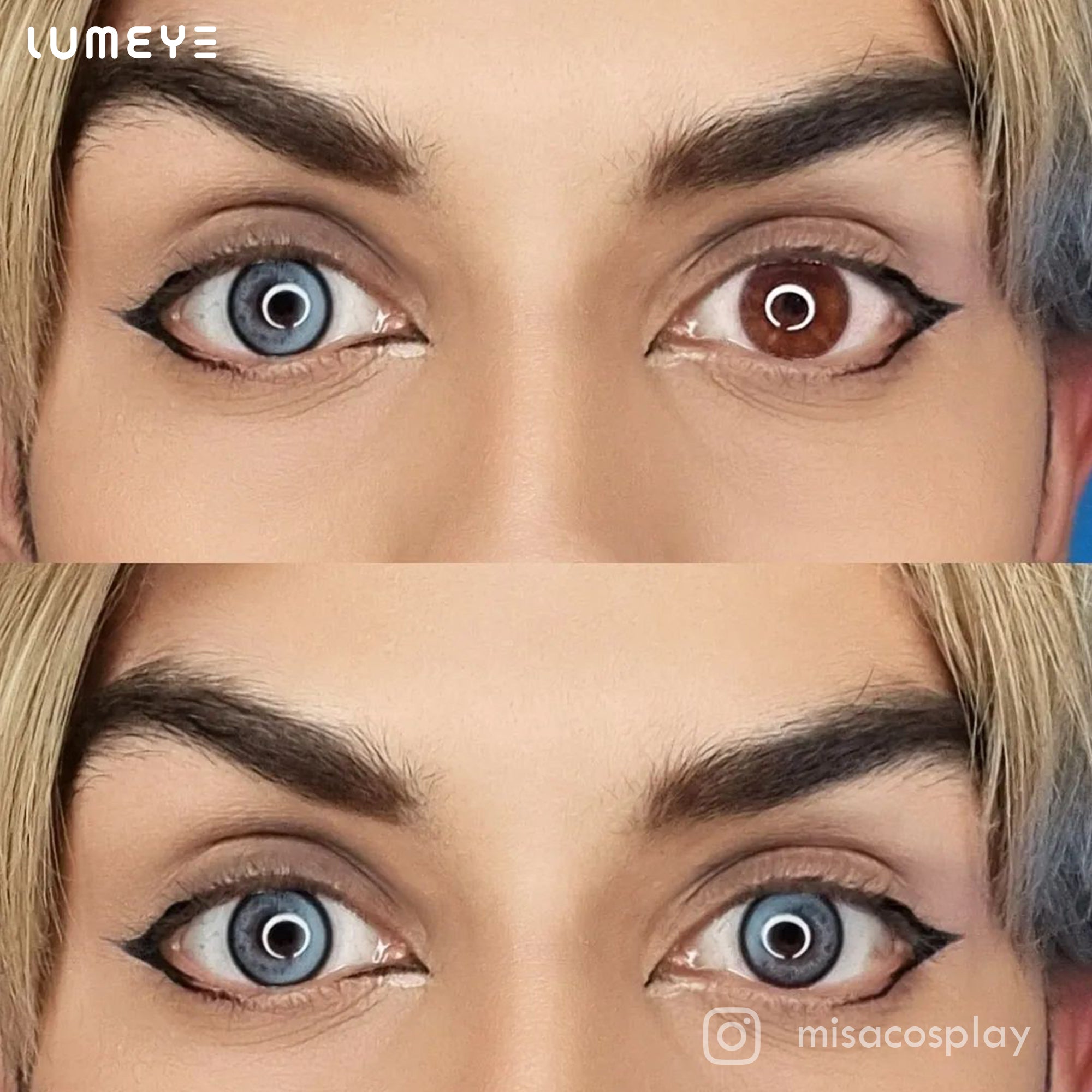 Best COLORED CONTACTS - LUMEYE Moonlight Blue Colored Contact Lenses - LUMEYE